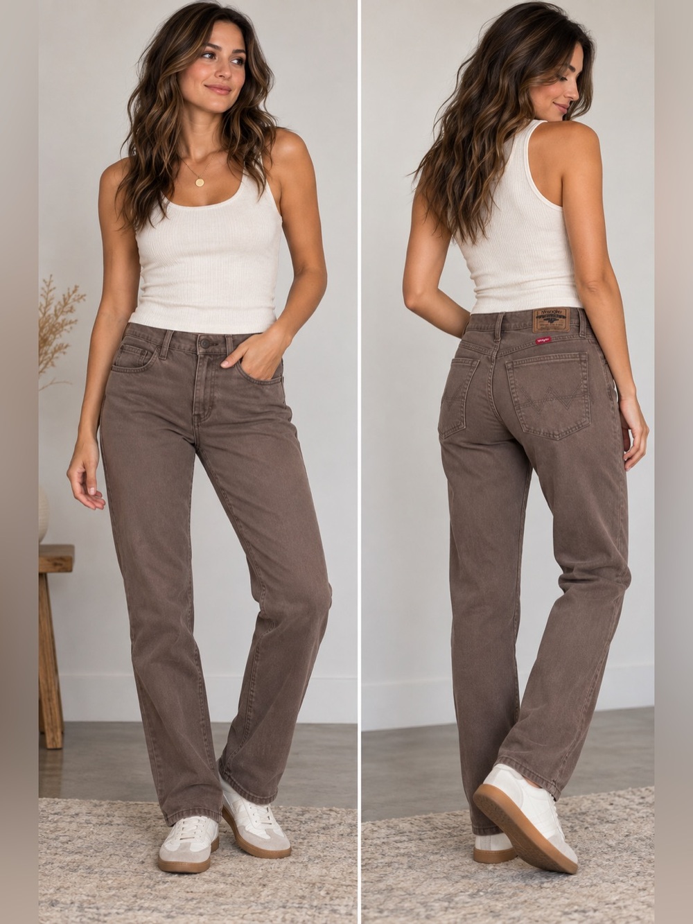 Wrangler Athletic Fit Jeans in Brown